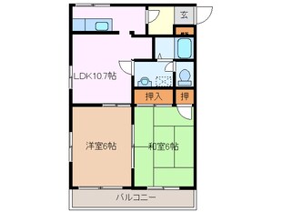 明石ハイツＡの物件間取画像